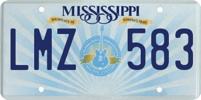 MS license plate LMZ583