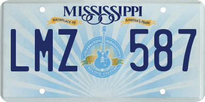 MS license plate LMZ587