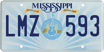 MS license plate LMZ593