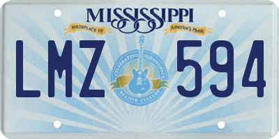 MS license plate LMZ594