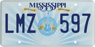 MS license plate LMZ597