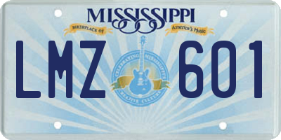 MS license plate LMZ601