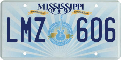 MS license plate LMZ606