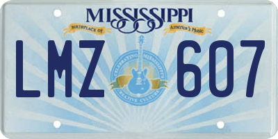 MS license plate LMZ607