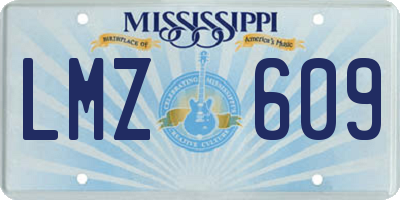 MS license plate LMZ609