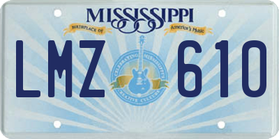 MS license plate LMZ610