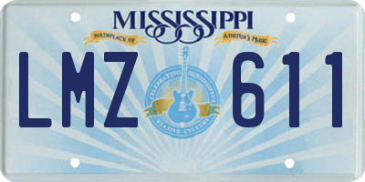 MS license plate LMZ611