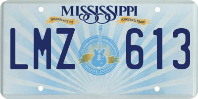 MS license plate LMZ613