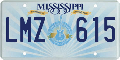 MS license plate LMZ615