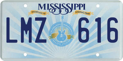 MS license plate LMZ616