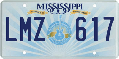 MS license plate LMZ617