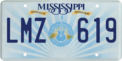 MS license plate LMZ619