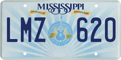 MS license plate LMZ620