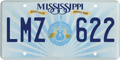 MS license plate LMZ622
