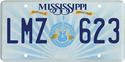 MS license plate LMZ623