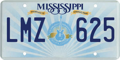 MS license plate LMZ625