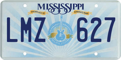 MS license plate LMZ627