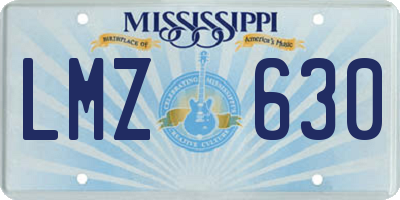 MS license plate LMZ630