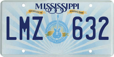 MS license plate LMZ632