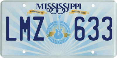 MS license plate LMZ633
