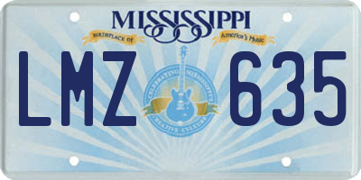 MS license plate LMZ635