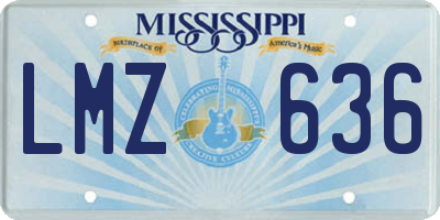 MS license plate LMZ636