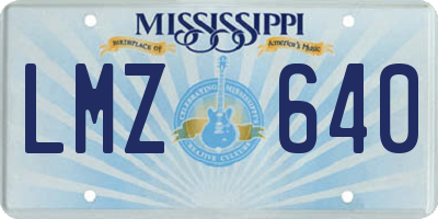 MS license plate LMZ640