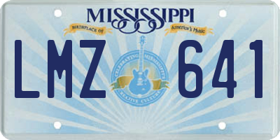 MS license plate LMZ641