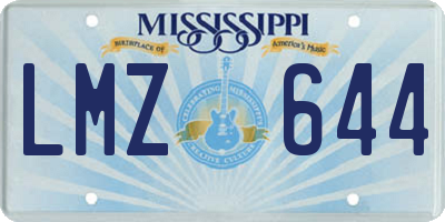 MS license plate LMZ644
