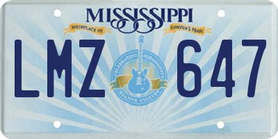 MS license plate LMZ647