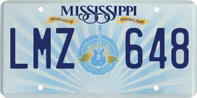 MS license plate LMZ648