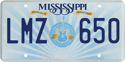 MS license plate LMZ650