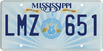 MS license plate LMZ651