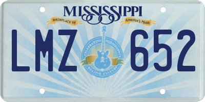 MS license plate LMZ652