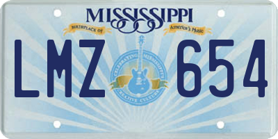 MS license plate LMZ654