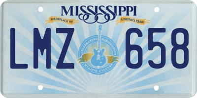 MS license plate LMZ658