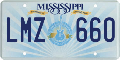 MS license plate LMZ660