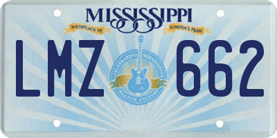 MS license plate LMZ662