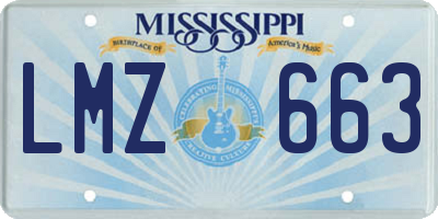 MS license plate LMZ663