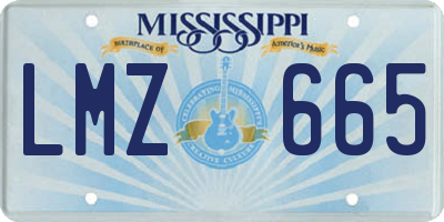 MS license plate LMZ665