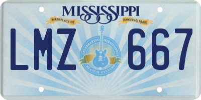 MS license plate LMZ667