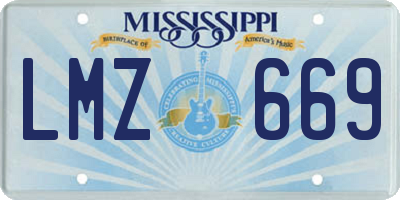 MS license plate LMZ669