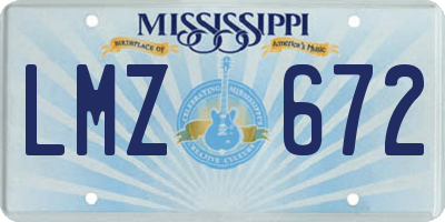 MS license plate LMZ672