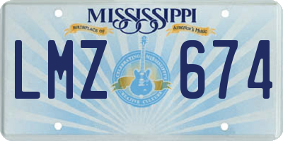 MS license plate LMZ674