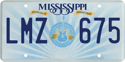 MS license plate LMZ675