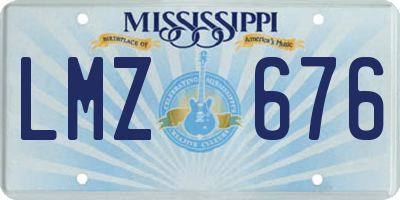 MS license plate LMZ676