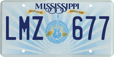 MS license plate LMZ677