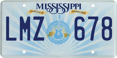 MS license plate LMZ678