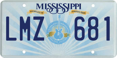 MS license plate LMZ681