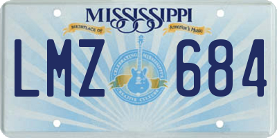 MS license plate LMZ684